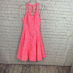 lilly Pultizer Pink Halter Lace Dress